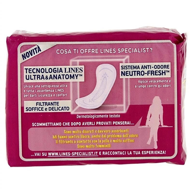 LINES SPECIALIST MINI IN CONFEZIONE DA 18PZ CON TECNOLOGIA ANTI ODORE