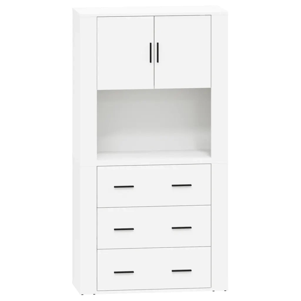 Credenza-Buffet-Armadio da cucina Bianca in Legno Multistrato 488799
