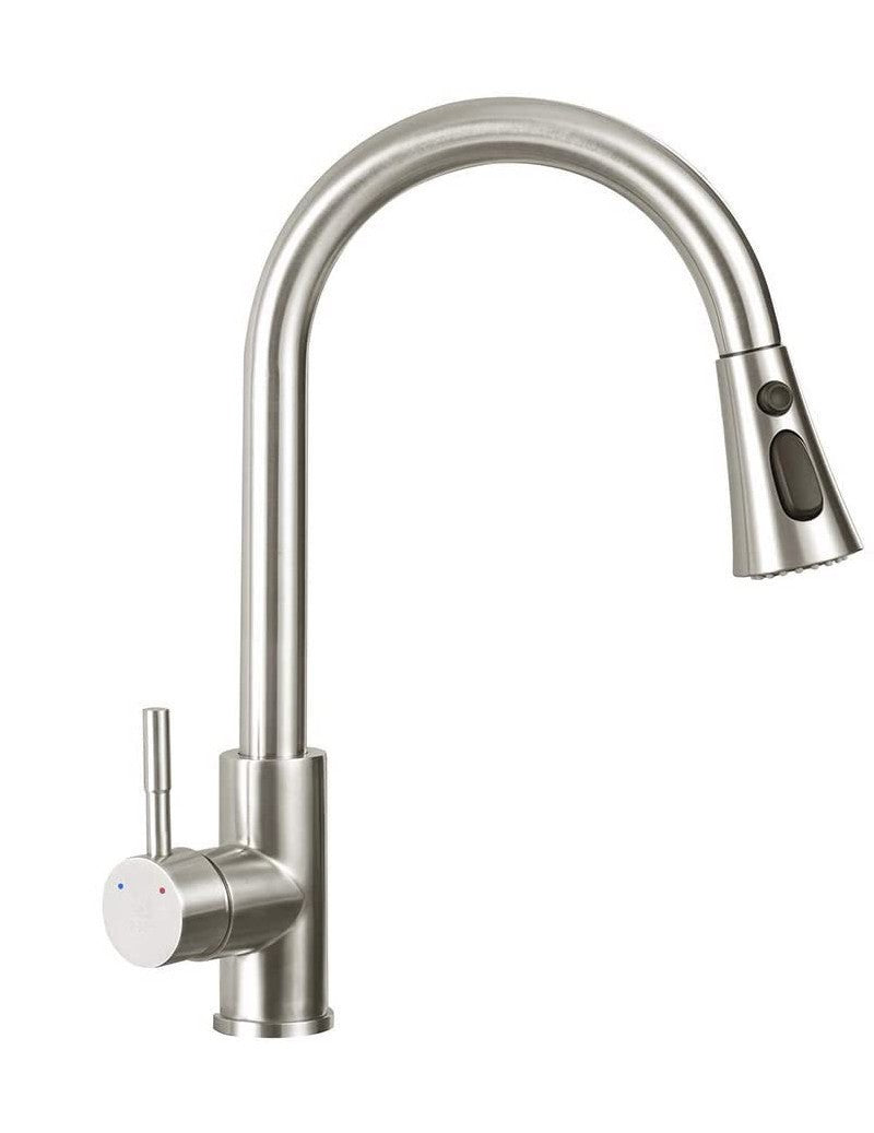 Rubinetto miscelatore acciaio inox con doccetta estraibile