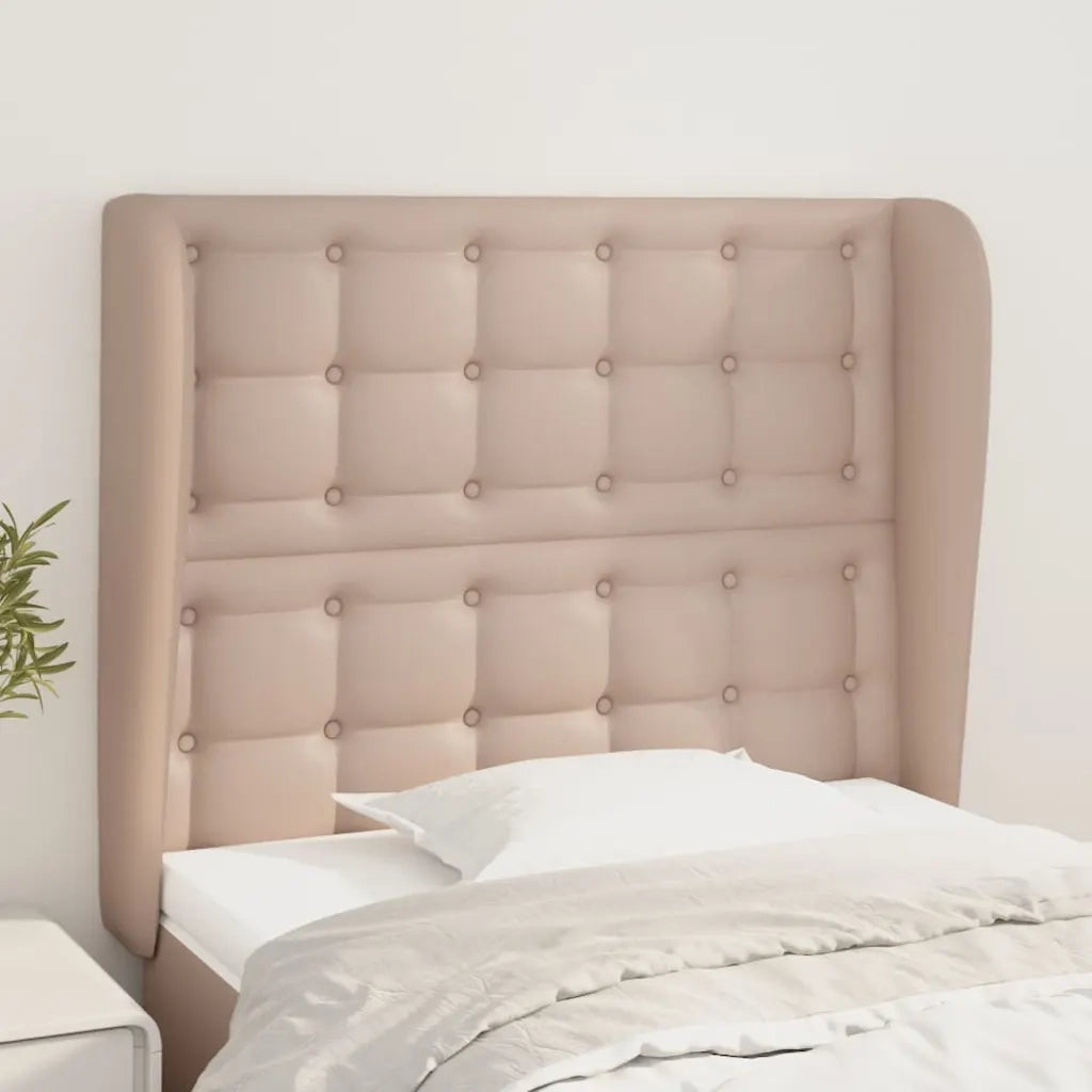 Testiera ad Orecchio-Testata con Orecchie Cappuccino 83x23x118/128 cm in Similpelle 657449
