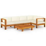 Set di mobili da giardino mobili da esterno 6 pezzi con cuscini bianco crema legno di acacia 02_0016638