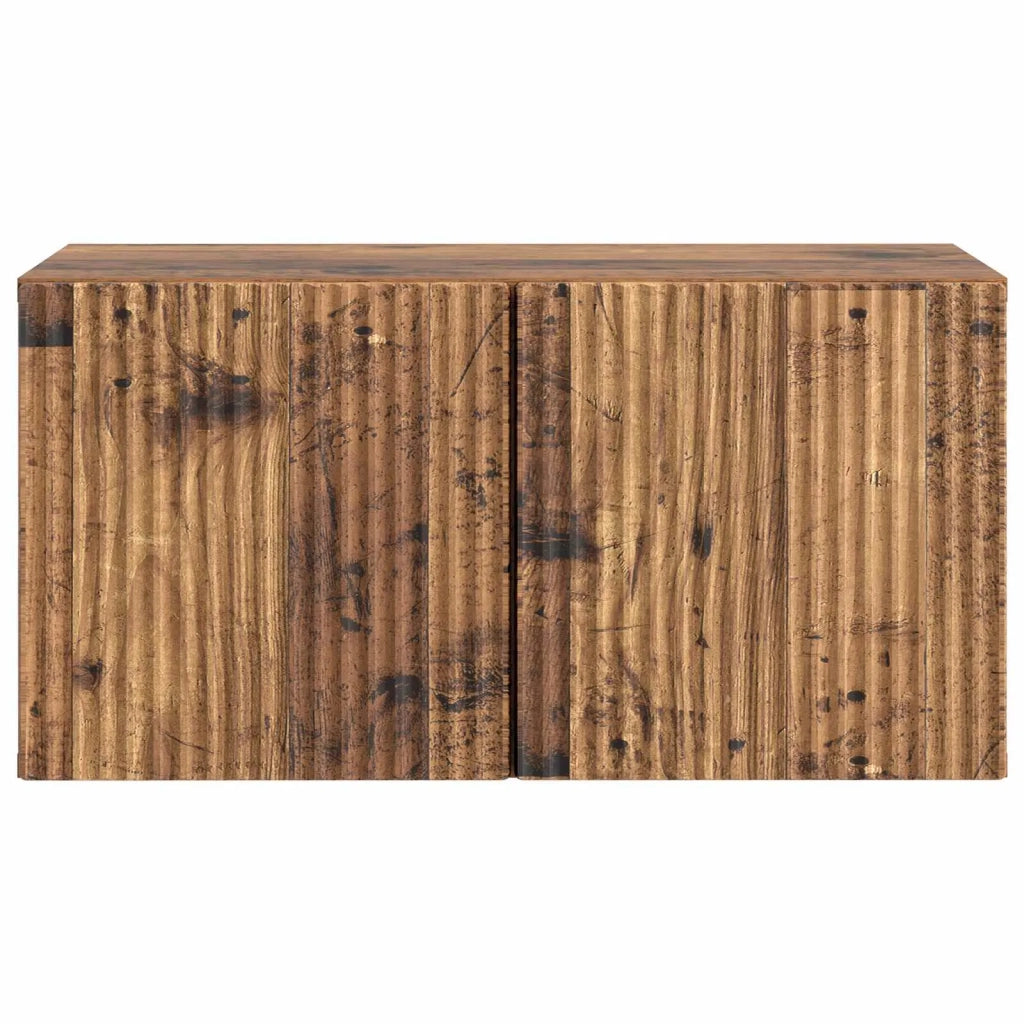 Mobile Porta TV da Muro-Credenza per TV sospesa Legno antico 59,5 x 31 x 30 cm 134077