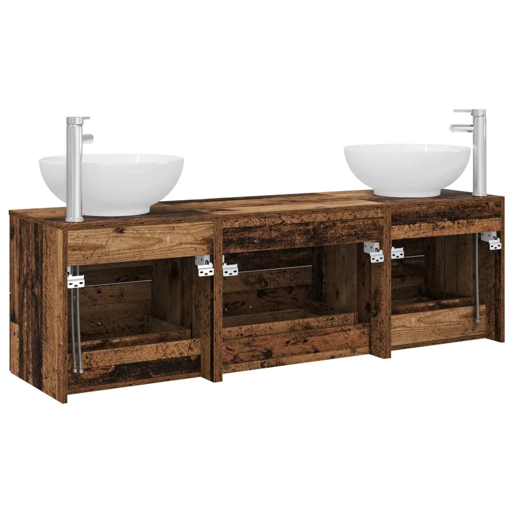 Set di mobili per il bagno 3 pz Legno antico 3405897