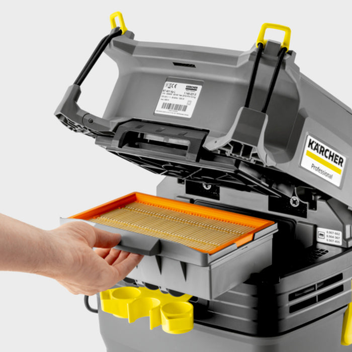 KARCHER Bidone aspiratutto Professionale NT 40/1 Ap L - Portata aria: 74 l/s - Aspirazione: 273 / 27.3 mbar / kPa - Capacità del contenitore: 40 l