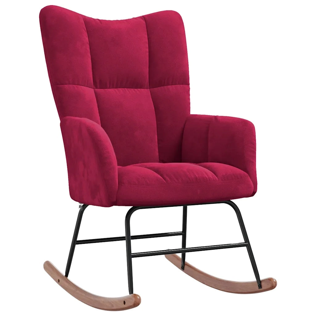 Sedia a Dondolo Rosso Vino in Velluto CFW7392960