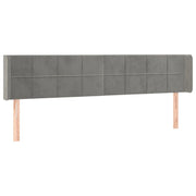 Testiera | Testata ad Orecchio Grigio Chiaro 203x16x78/88 cm in Velluto