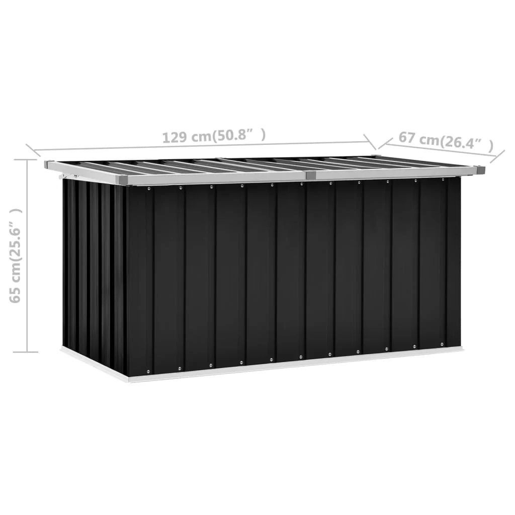 Baule portaoggetti da giardino antracite 129 x 67 x 65 cm 02_0013060