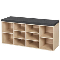 Panca Porta Oggetti Multiuso con Cuscino in Ecopelle 104 x 29.5 H 49cm Beige