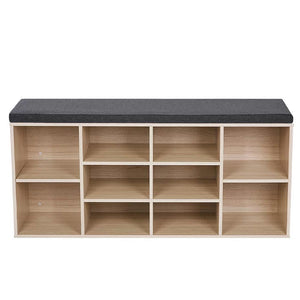 Panca Porta Oggetti Multiuso con Cuscino in Ecopelle 104 x 29.5 H 49cm Beige