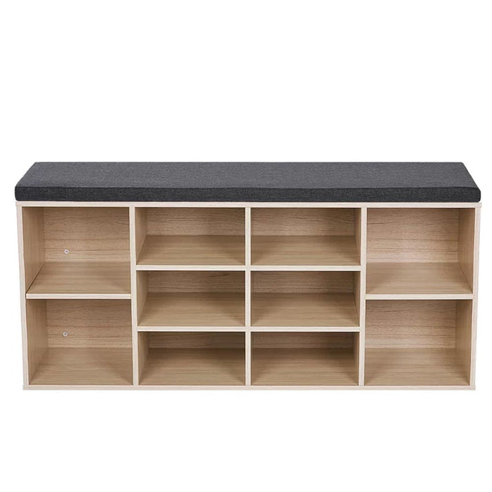 Panca Porta Oggetti Multiuso con Cuscino in Ecopelle 104 x 29.5 H 49cm Beige