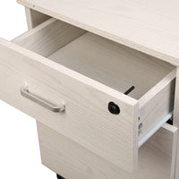 Cassettiera Schedario da Ufficio in legno Bianco 2 Cassetti con Serratura 40x45x55cm