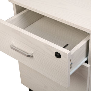 Cassettiera Schedario da Ufficio in legno Bianco 2 Cassetti con Serratura 40x45x55cm