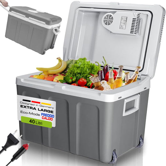 Frigorifero Elettrico Portatile 40L Caldo/Freddo Grigio Spina 230V e 12V Grigio