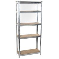 Scaffale Metallo Zincato e Legno 5 Ripiani 75x30 H 172 cm Casa Lavoro Ufficio Garage