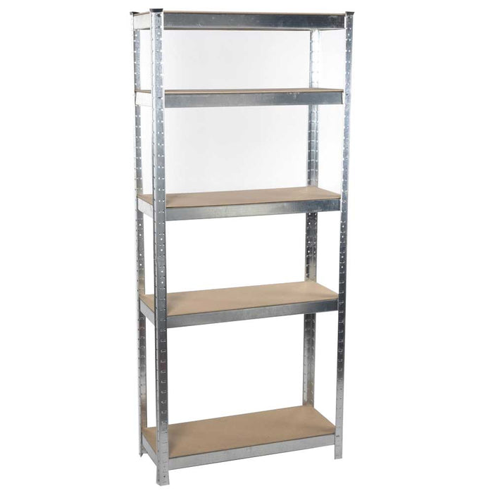 Scaffale Metallo Zincato e Legno 5 Ripiani 75x30 H 172 cm Casa Lavoro Ufficio Garage