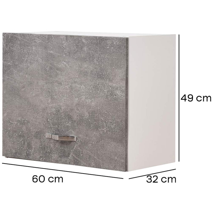 Mobile Cucina Pensile 1 Anta Componibile in Legno Colore Grigio 60x32 H49cm