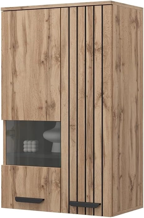 Armadio a muro Amber, Marrone, 60.2 cm con 2 porte, con vano portaoggetti per spazio aggiuntivo