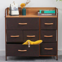 Mobile Cassettiera 7Cassetti Metallo Legno e Tessuto 80x29 H 78.5cm Casa Ufficio