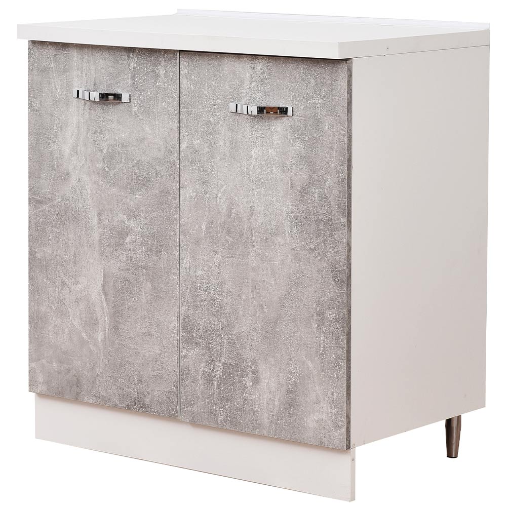 Mobile Cucina Base 2 Ante Componibile in Legno Colore Grigio 80x50 H85cm