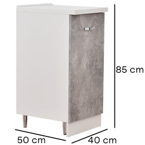 Mobile Cucina Componibile Base 1 anta Colore Grigio Cemento 40x50 H 85 cm