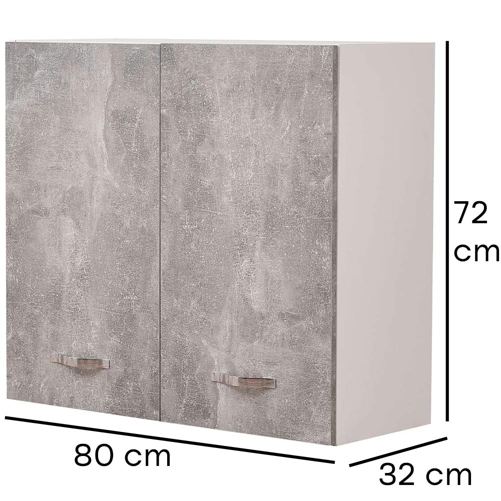 Pensile da Cucina Scolapiatti Sistema Raccogli Gocce Mobile Colore Grigio 80cm