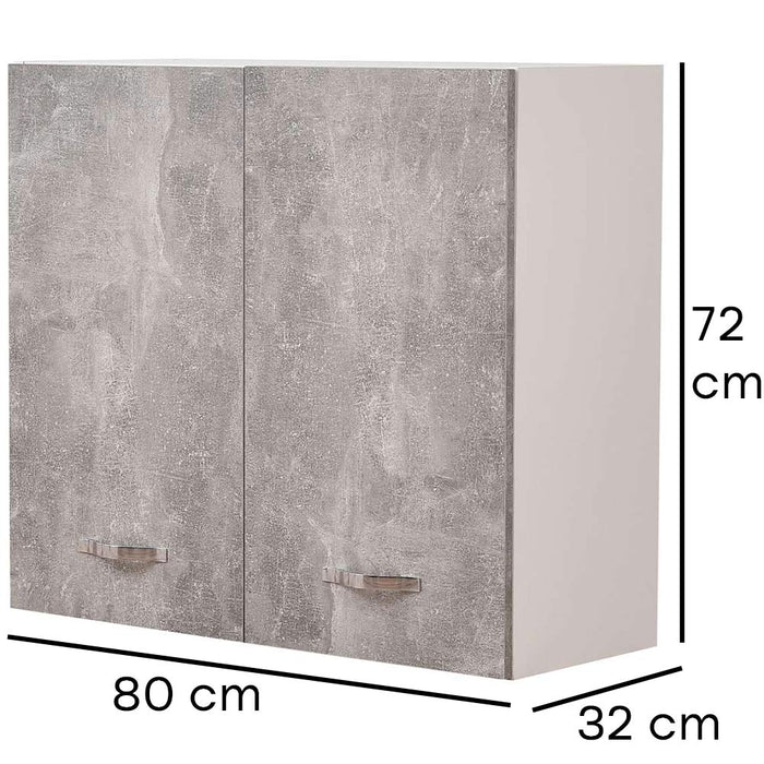 Pensile da Cucina Scolapiatti Sistema Raccogli Gocce Mobile Colore Grigio 80cm