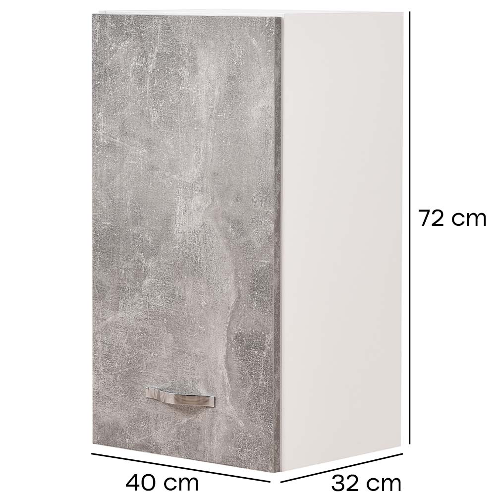 Mobile Cucina Pensile 1 Anta Componibile in Legno Colore Grigio 40x32 H72cm