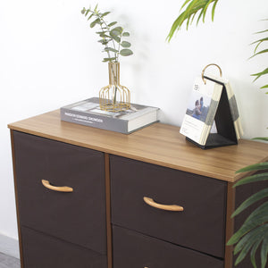 Mobile Cassettiera 5 Cassetti Metallo Legno e Tessuto 80x29 H 71cm Casa Ufficio