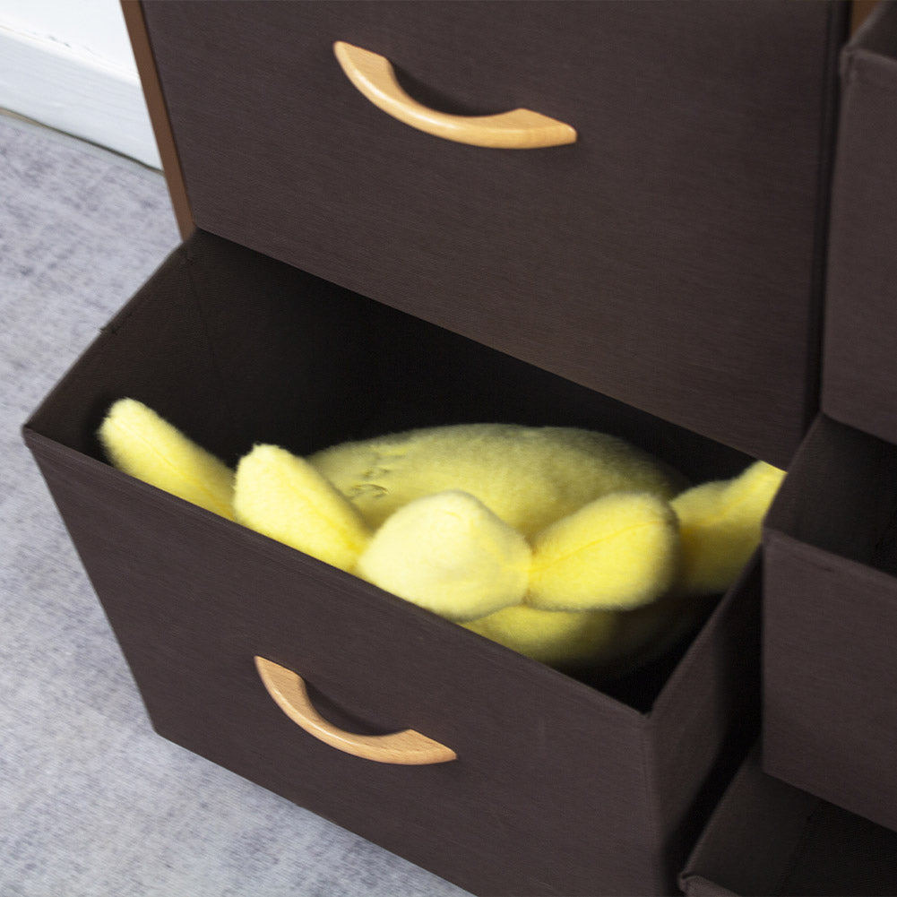 Mobile Cassettiera 5 Cassetti Metallo Legno e Tessuto 80x29 H 71cm Casa Ufficio