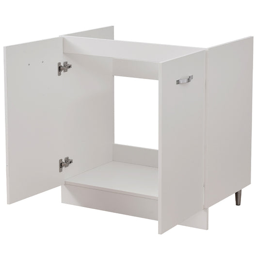 Mobile Cucina Sottolavello Componibile in Legno Colore Bianco con 2 Ante 80cm