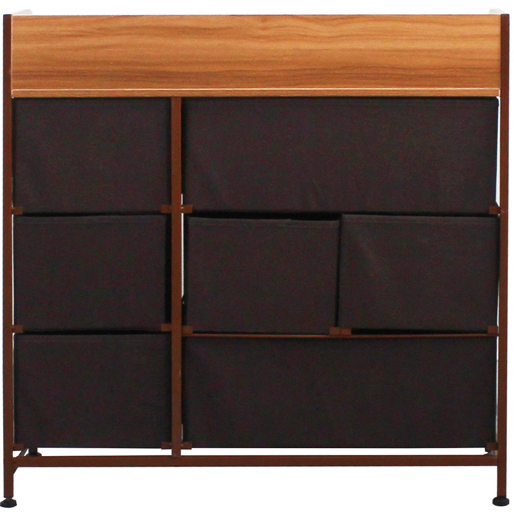 Mobile Cassettiera 7Cassetti Metallo Legno e Tessuto 80x29 H 78.5cm Casa Ufficio