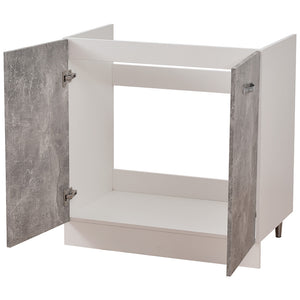 Mobile Cucina Sottolavello Componibile in Legno Colore Grigio con 2 Ante 80cm