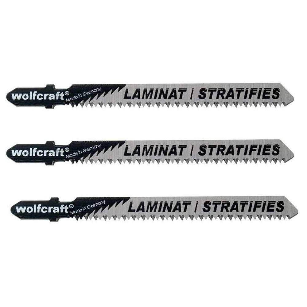 Set 3 Lame per Seghetti Alternativi HCS Attacco T Laminato Parquet Wolfcraft