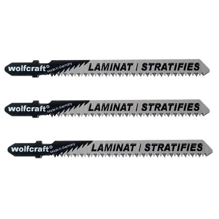 Set 3 Lame per Seghetti Alternativi HCS Attacco T Laminato Parquet Wolfcraft