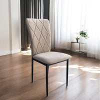 Sedia in Velluto Moderna kIT 4pz Struttura in Metallo Rivestimento in Velluto Beige