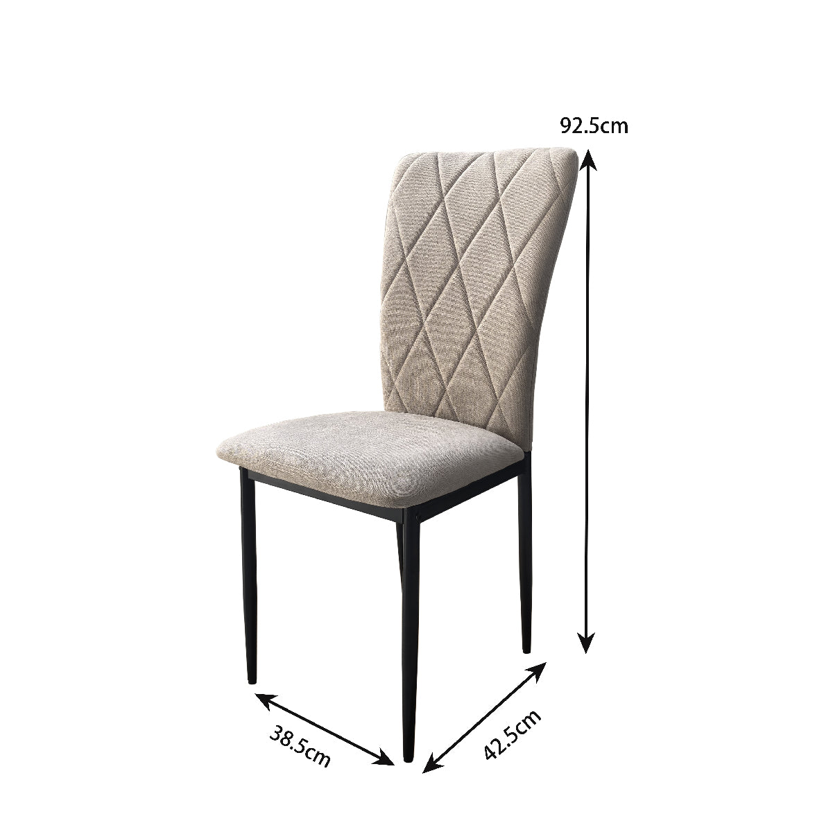 Sedia in Velluto Moderna kIT 4pz Struttura in Metallo Rivestimento in Velluto Beige