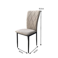 Sedia in Velluto Moderna kIT 4pz Struttura in Metallo Rivestimento in Velluto Beige