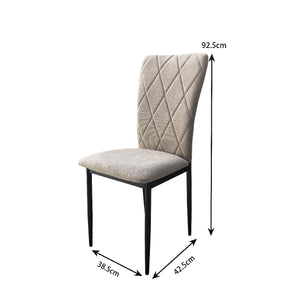 Sedia in Velluto Moderna kIT 4pz Struttura in Metallo Rivestimento in Velluto Beige