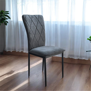 Sedia in Velluto Moderna kIT 4pz Struttura in Metallo Rivestimento in Velluto Tortora