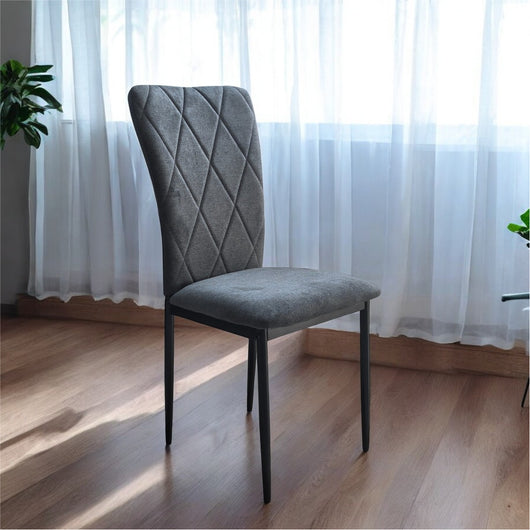 Sedia in Velluto Moderna kIT 4pz Struttura in Metallo Rivestimento in Velluto Tortora