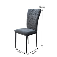 Sedia in Velluto Moderna kIT 4pz Struttura in Metallo Rivestimento in Velluto Tortora