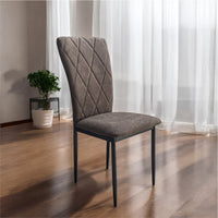 Sedia in Velluto Moderna kIT 4pz Struttura in Metallo Rivestimento in Velluto Fango