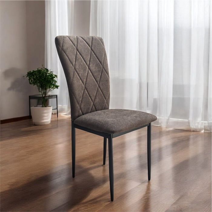 Sedia in Velluto Moderna kIT 4pz Struttura in Metallo Rivestimento in Velluto Fango