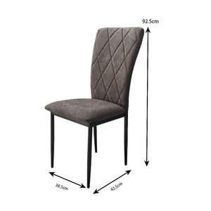 Sedia in Velluto Moderna kIT 4pz Struttura in Metallo Rivestimento in Velluto Fango