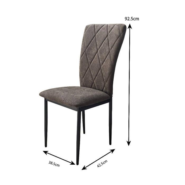 Sedia in Velluto Moderna kIT 4pz Struttura in Metallo Rivestimento in Velluto Fango