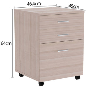 Cassettiera Scrivania Ufficio Legno MDF Mobiletto Stampante 3 Cassetti Olmo