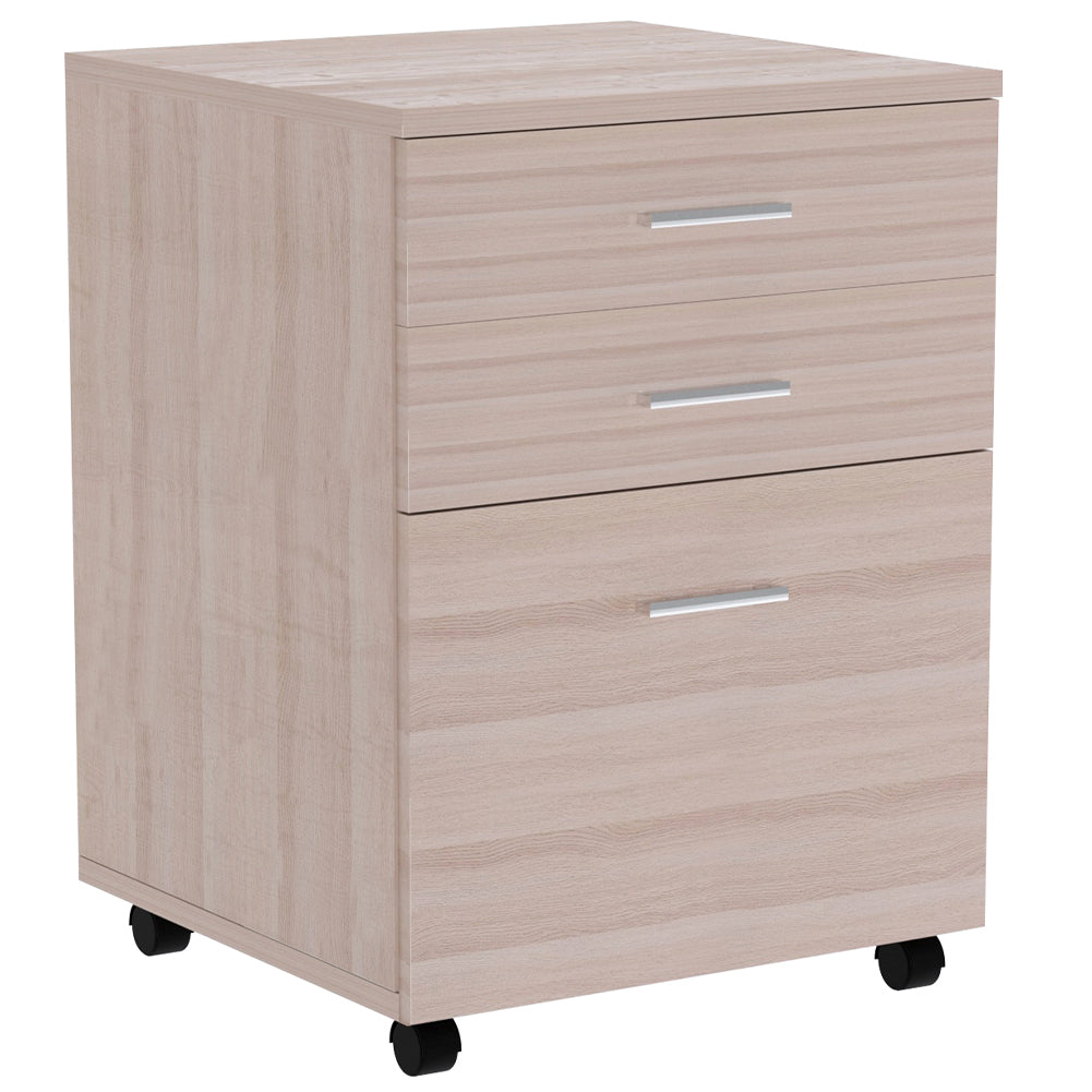 Cassettiera Scrivania Ufficio Legno MDF Mobiletto Stampante 3 Cassetti Olmo