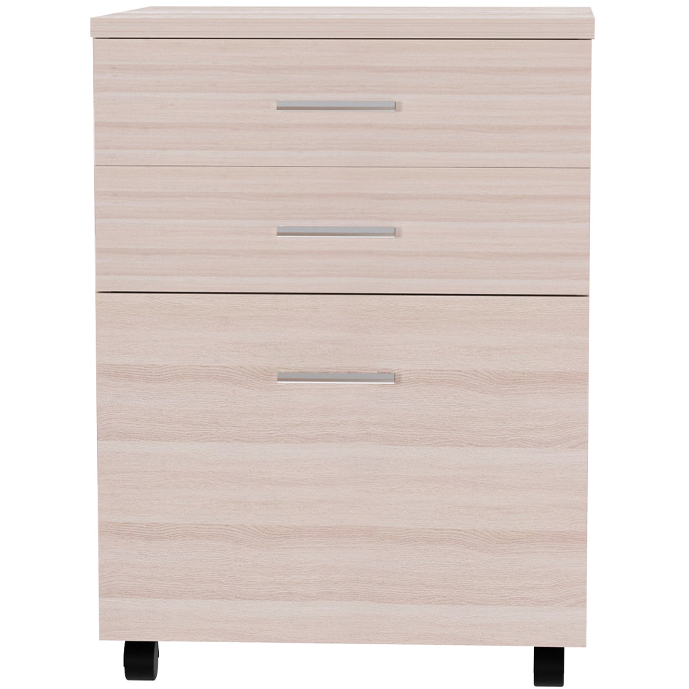 Cassettiera Scrivania Ufficio Legno MDF Mobiletto Stampante 3 Cassetti Olmo