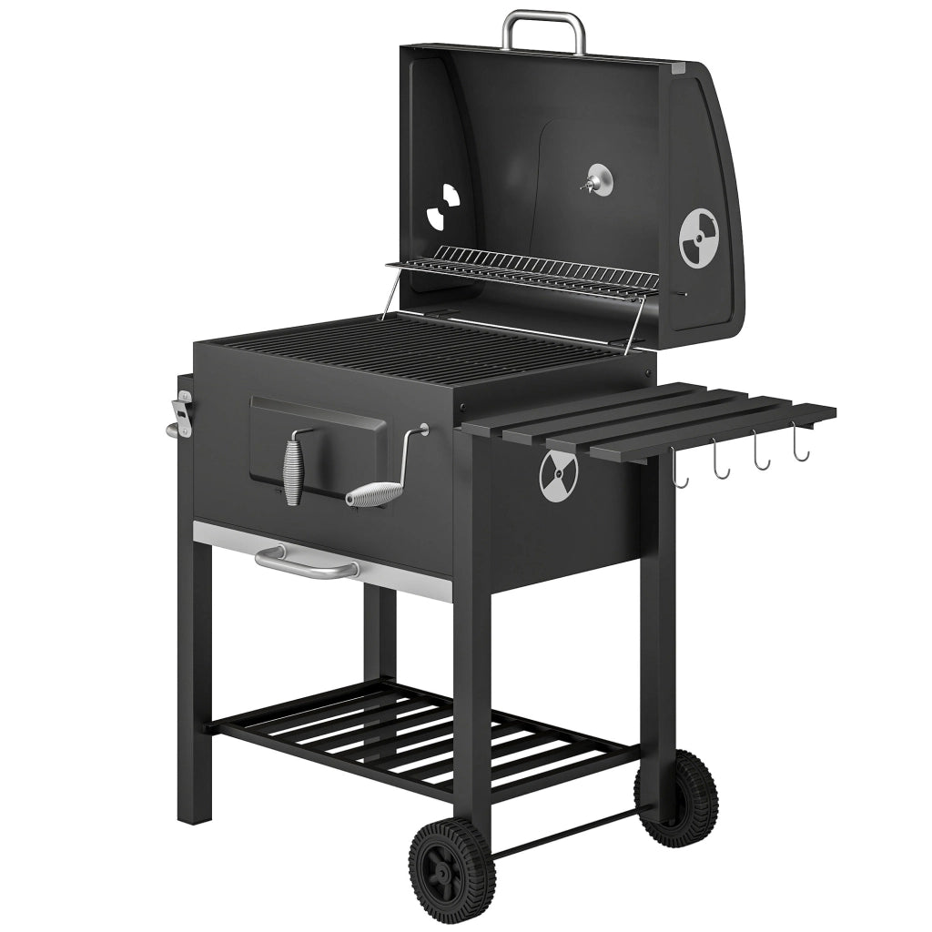 Barbecue Smoker per Giardino ¨C zephmum ¨C Grigio, Acciaio, 113x65x108 cm