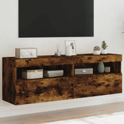 Mobili TV a Parete con Luci LED 2pz Rovere Fumo 60x30x40 cmcod mxl 86155